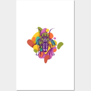 Print with Ornate Exotic Beetle Posters and Art